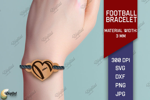 Football Bracelet Laser Cut. American Football Bracelet SVG SVG Evgenyia Guschina 