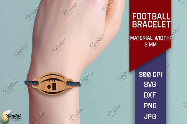 Football Bracelet Laser Cut. American Football Bracelet SVG SVG Evgenyia Guschina 