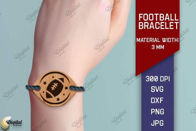 Football Bracelet Laser Cut. American Football Bracelet SVG SVG Evgenyia Guschina 