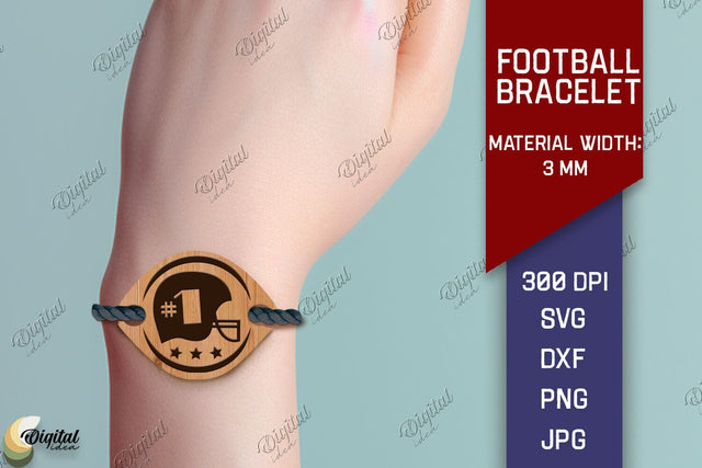Football Bracelet Laser Cut. American Football Bracelet SVG SVG Evgenyia Guschina 
