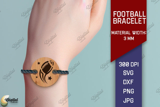 Football Bracelet Laser Cut. American Football Bracelet SVG SVG Evgenyia Guschina 