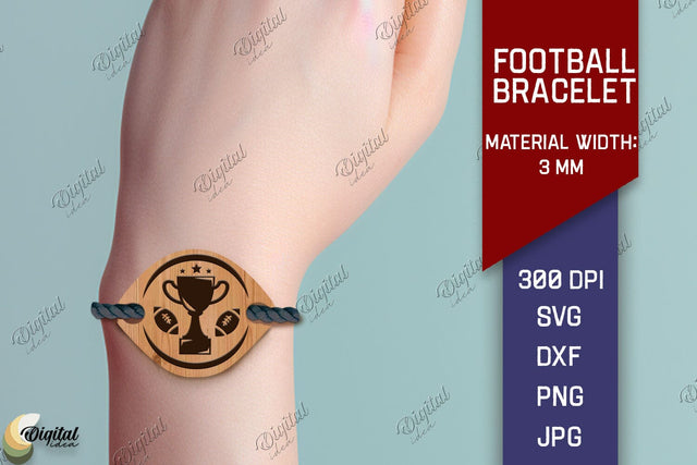 Football Bracelet Laser Cut. American Football Bracelet SVG SVG Evgenyia Guschina 