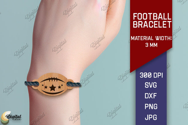 Football Bracelet Laser Cut. American Football Bracelet SVG SVG Evgenyia Guschina 