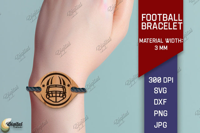 Football Bracelet Laser Cut. American Football Bracelet SVG SVG Evgenyia Guschina 