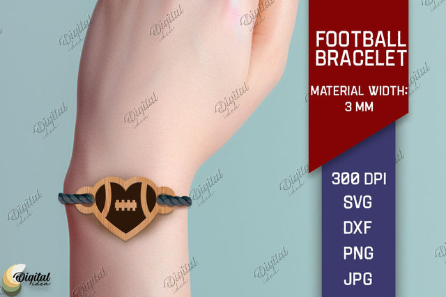 Football Bracelet Laser Cut. American Football Bracelet SVG SVG Evgenyia Guschina 