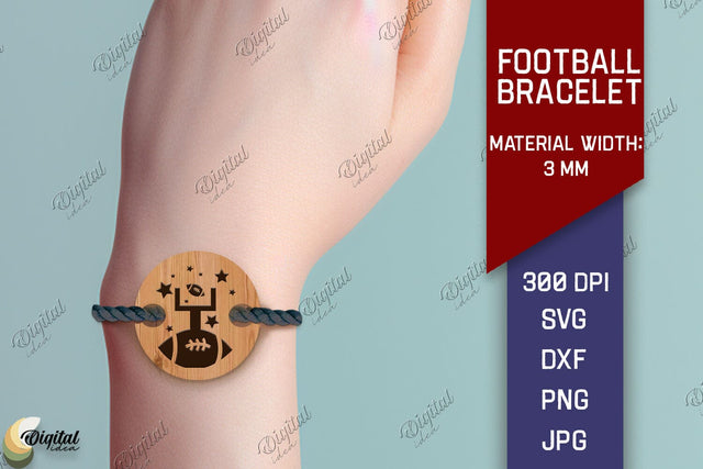 Football Bracelet Laser Cut. American Football Bracelet SVG SVG Evgenyia Guschina 