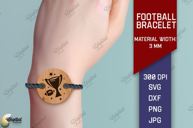Football Bracelet Laser Cut. American Football Bracelet SVG SVG Evgenyia Guschina 