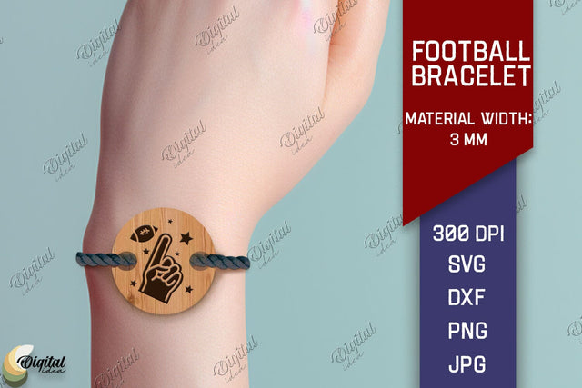 Football Bracelet Laser Cut. American Football Bracelet SVG SVG Evgenyia Guschina 