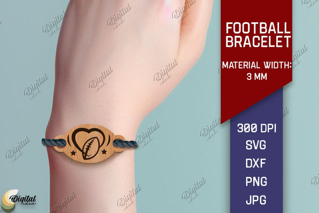 Football Bracelet Laser Cut. American Football Bracelet SVG SVG Evgenyia Guschina 