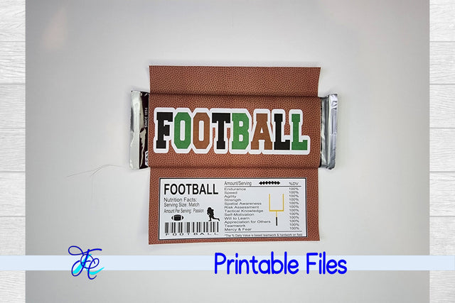 Football Candy Bar Wrapper 3D Paper Family Creations 