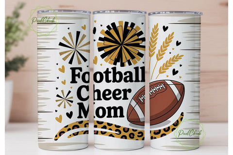 Football Cheer Mom 20oz Tumbler Wrap Sublimation PixelChick 