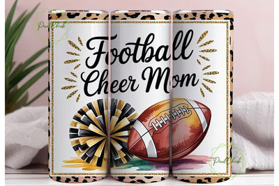 Football Cheer Mom 20oz Tumbler Wrap Sublimation PixelChick 