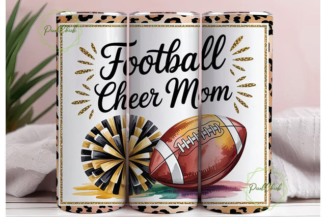Football Cheer Mom 20oz Tumbler Wrap Sublimation PixelChick 