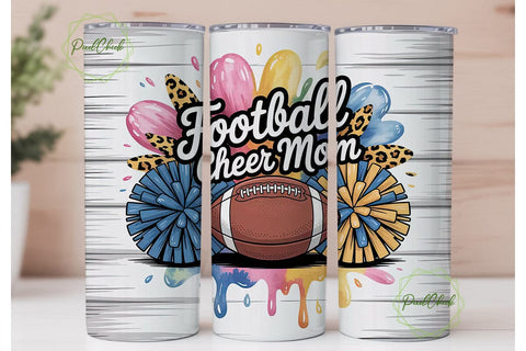 Football Cheer Mom 20oz Tumbler Wrap Sublimation PixelChick 