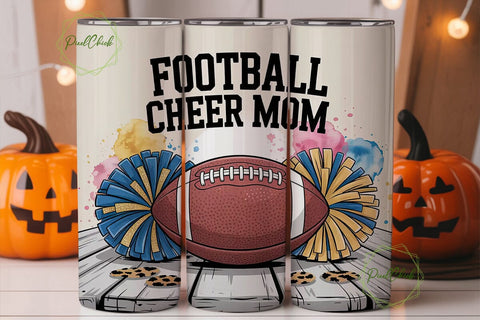Football Cheer Mom 20oz Tumbler Wrap Sublimation PixelChick 