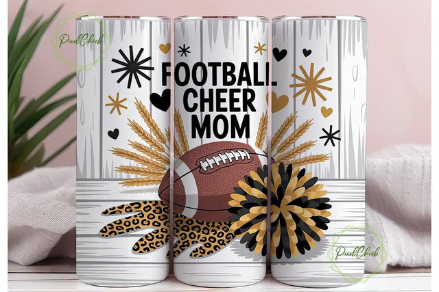 Football Cheer Mom 20oz Tumbler Wrap Sublimation PixelChick 