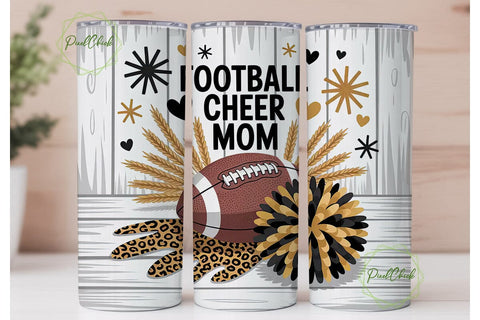 Football Cheer Mom 20oz Tumbler Wrap Sublimation PixelChick 