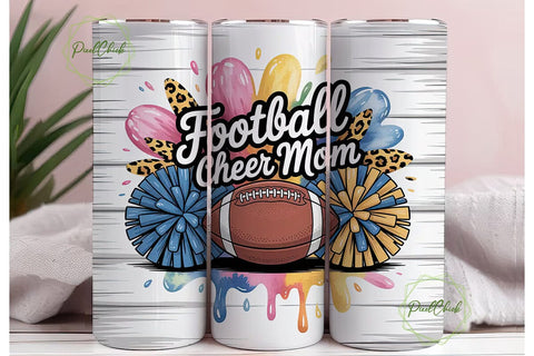 Football Cheer Mom 20oz Tumbler Wrap Sublimation PixelChick 