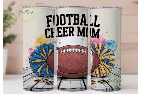 Football Cheer Mom 20oz Tumbler Wrap Sublimation PixelChick 