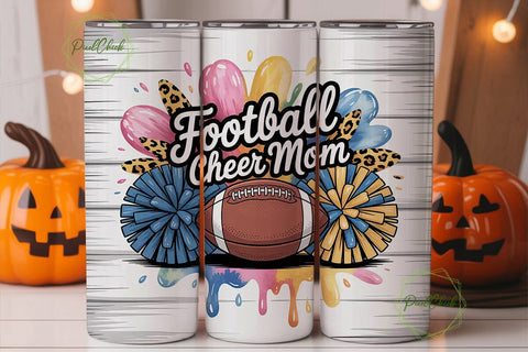 Football Cheer Mom 20oz Tumbler Wrap Sublimation PixelChick 