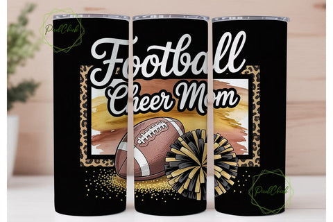 Football Cheer Mom 20oz Tumbler Wrap Sublimation PixelChick 