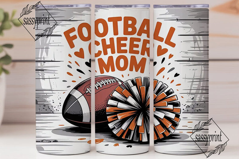Football Cheer Mom 20oz Tumbler Wrap Sublimation sassyprint 