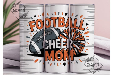 Football Cheer Mom 20oz Tumbler Wrap Sublimation sassyprint 