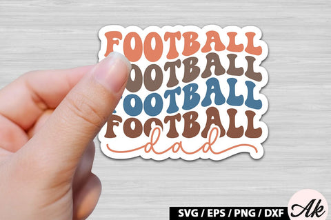 Football dad Retro Stickers SVG akazaddesign 