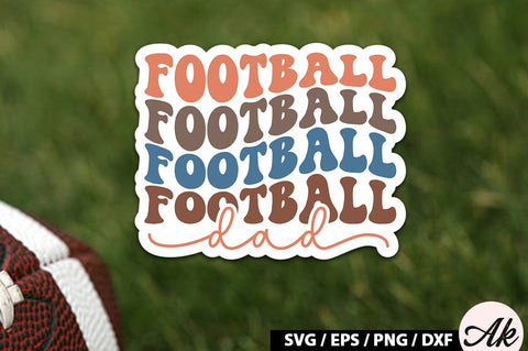 Football dad Retro Stickers SVG akazaddesign 
