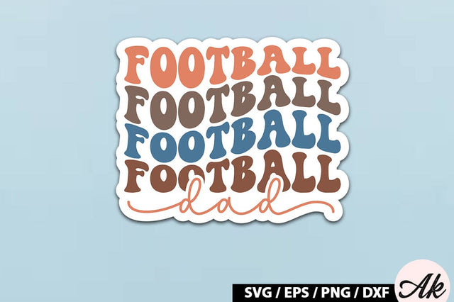 Football dad Retro Stickers SVG akazaddesign 