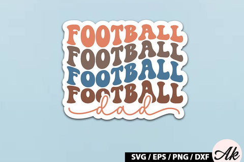 Football dad Retro Stickers SVG akazaddesign 