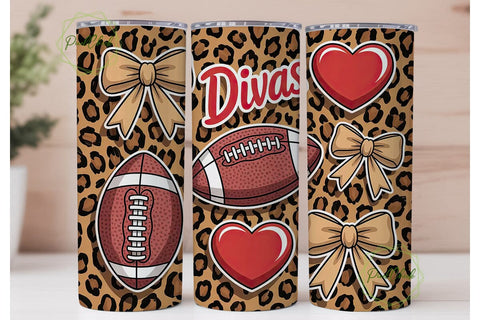 Football Divas 20oz Tumbler Wrap Sublimation PixelChick 