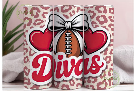 Football Divas 20oz Tumbler Wrap Sublimation PixelChick 