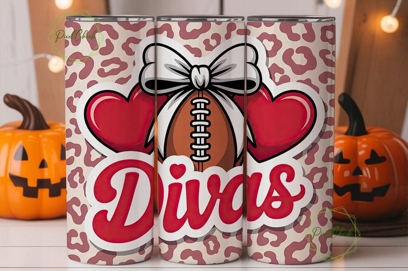 Football Divas 20oz Tumbler Wrap Sublimation PixelChick 