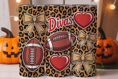 Football Divas 20oz Tumbler Wrap Sublimation PixelChick 