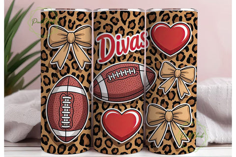 Football Divas 20oz Tumbler Wrap Sublimation PixelChick 