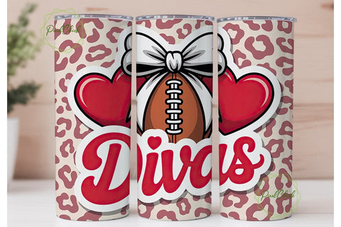 Football Divas 20oz Tumbler Wrap Sublimation PixelChick 
