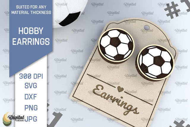 Football Earrings Laser Cut Design. Hobby Earrings SVG SVG Evgenyia Guschina 