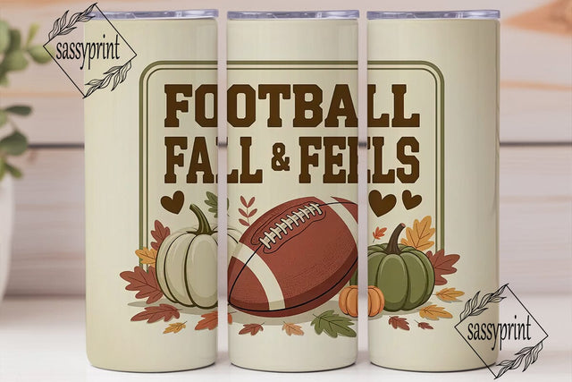 Football Fall Feels 20oz Tumbler Wrap Sublimation sassyprint 