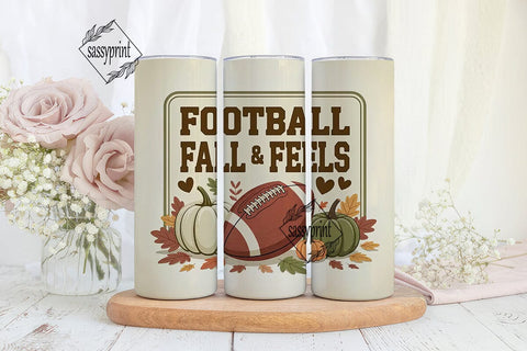 Football Fall Feels 20oz Tumbler Wrap Sublimation sassyprint 