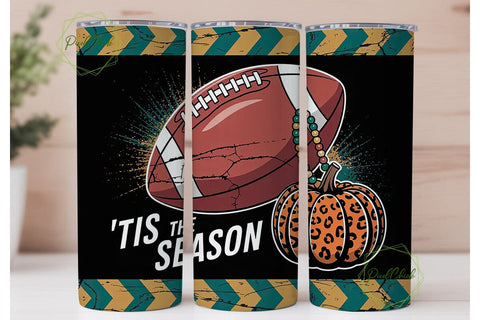 Football Fall Tumbler Wrap PNG Sublimation PixelChick 