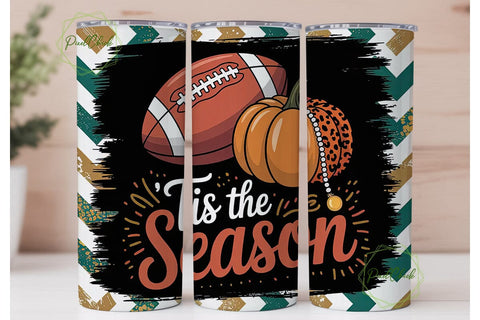 Football Fall Tumbler Wrap PNG Sublimation PixelChick 