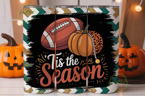 Football Fall Tumbler Wrap PNG Sublimation PixelChick 