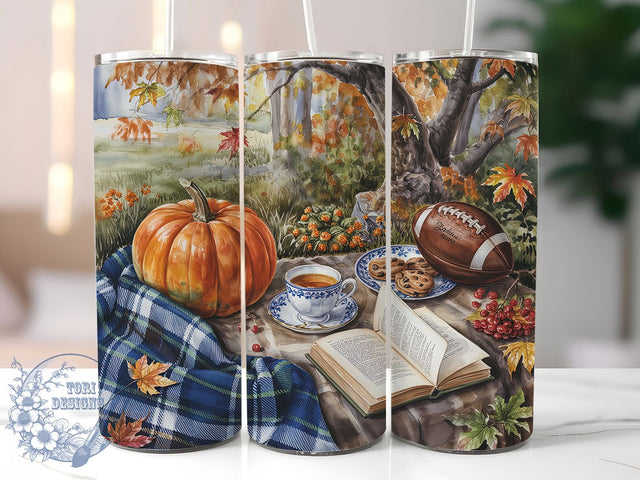 Football Fall Writer Tumbler Wrap, Football Writing Wrap, 20oz Sublimation, Harvest Aesthetic Cup, Autumn Writer Mug, Fall Sports Tumbler, Writer Gift Drinkware Sublimation ToriDesigns 