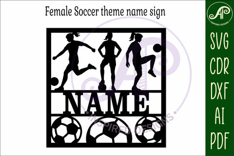 Football female name sign svg laser cut design or card SVG APInspireddesigns 