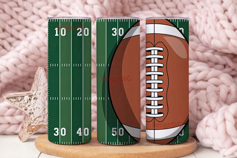 Football Field & Ball 20oz Tumbler Wrap Sublimation DesignSVG 
