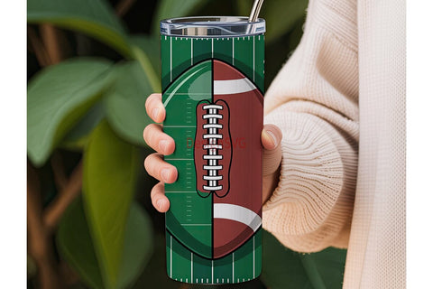Football Field & Ball 20oz Tumbler Wrap Sublimation DesignSVG 