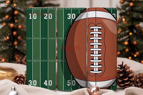 Football Field & Ball 20oz Tumbler Wrap Sublimation DesignSVG 