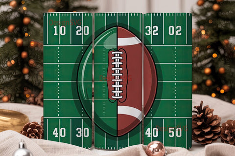 Football Field & Ball 20oz Tumbler Wrap Sublimation DesignSVG 