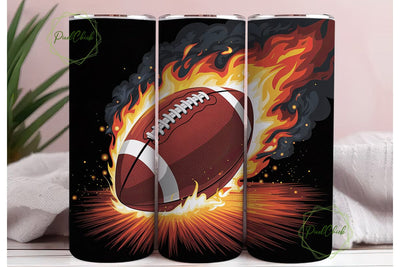 Football Fire Blast 20oz Tumbler Wrap Sublimation PixelChick 